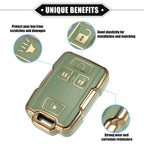 Set of 4 Key Fob Covers for Chevy Suburban, GMC (TPU, Green)