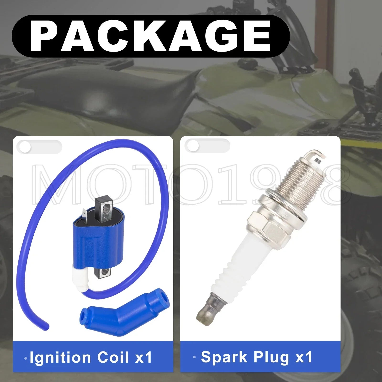 Ignition Coil Pack & Spark Plug for Polaris Trail Boss 330 (2003–2013)