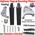 Foot Pegs Mounting Plates & Folding Highway Peg Kit for Yamaha FJR1300 (2001–2023)