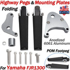 Foot Pegs Mounting Plates & Folding Highway Peg Kit for Yamaha FJR1300 (2001–2023)