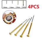 4X Screwdriver Set for Watch Repair - Copper Golden, Oxidation Resistant
