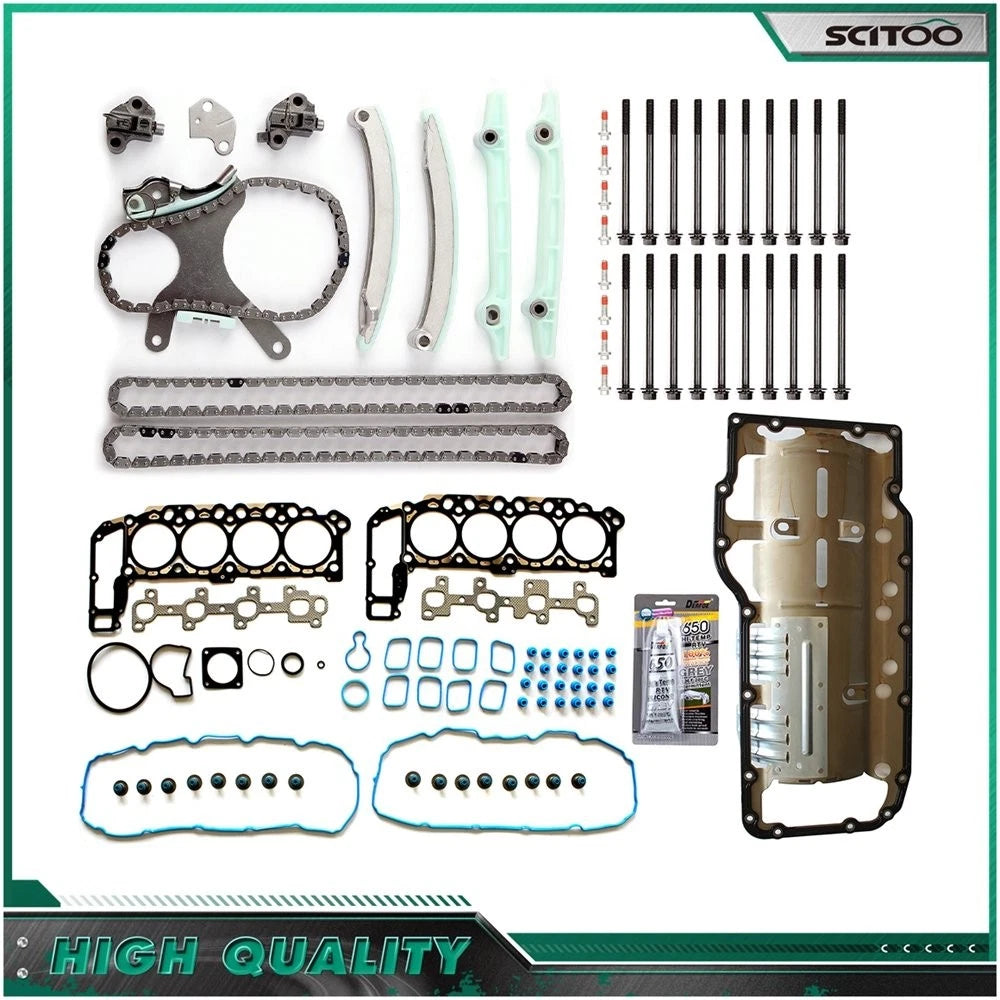 Timing Chain Kit with Head Bolts & Oil Pan Gasket for Dodge Ram 1500 (2002–2003)