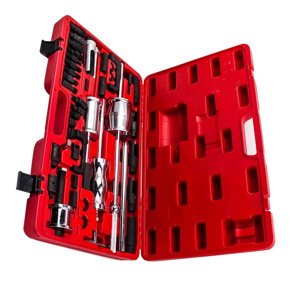Diesel Injector Extractor Slide Hammer Puller Kit with Multiple Pull Adaptor