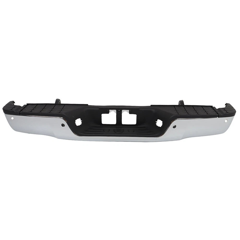 Chrome Rear Step Bumper Assembly for Toyota Tundra (2007–2013) with Sensor Holes