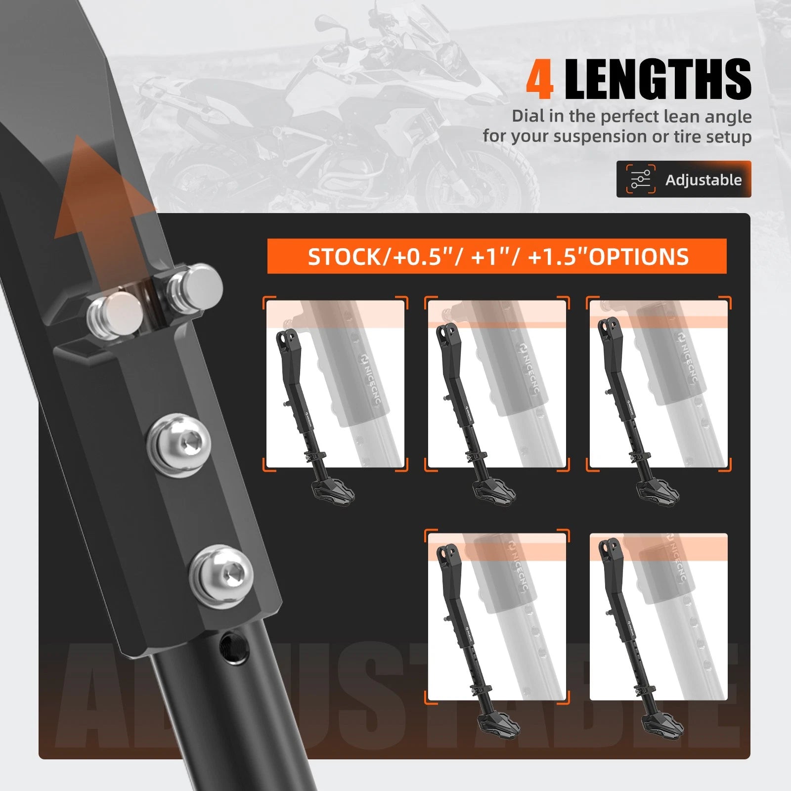 Adjustable Kickstand for BMW R1250GS Adventure (2019–2024)