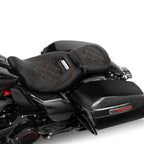 Driver & Passenger Seats for Harley CVO Road Glide (2009–2023) Black Orange
