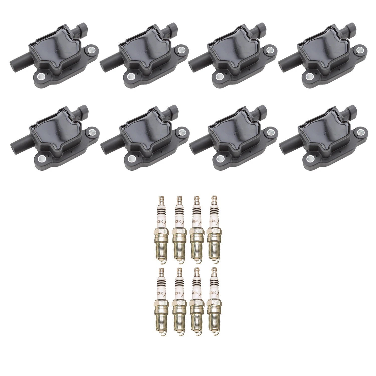 Set of 8 NGK Ignition Coils & Iridium Spark Plugs for Escalade Silverado Sierra