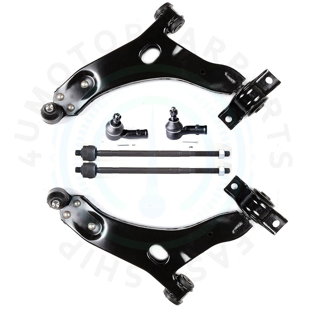 Set of 6 Front Lower Control Arms and Tie Rods for Ford Focus (2000–2003)