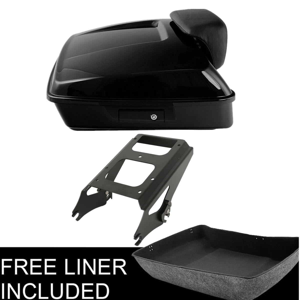 Chopped Trunk Backrest Pad Mount Rack for Harley Electra Road Glide (2009–2013)