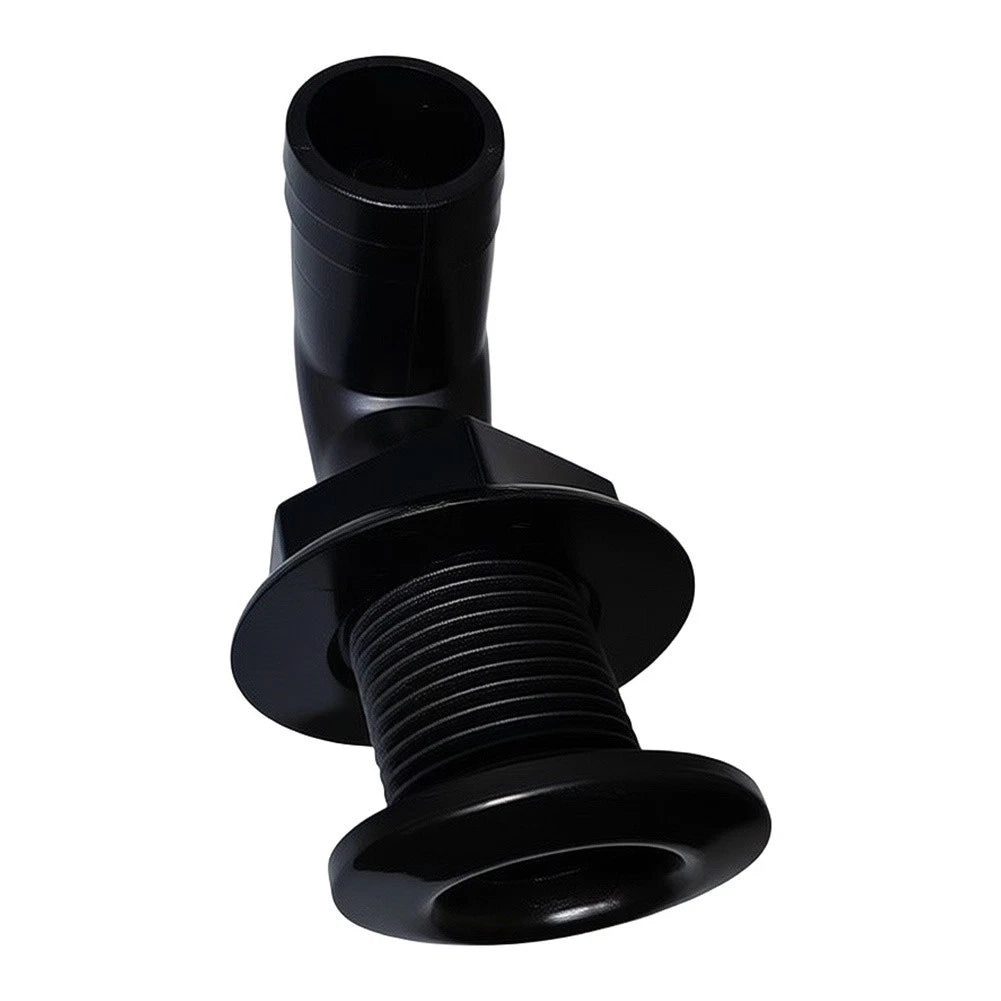 Set of 4 Black Plastic Thru Hull Fittings 90 Degree for Marine Applications