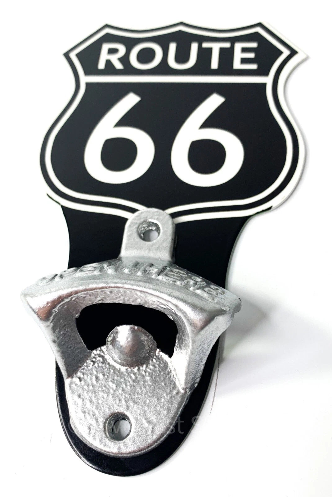 Vintage Style Wall Mount Metal Bottle Opener Sign for Route 66