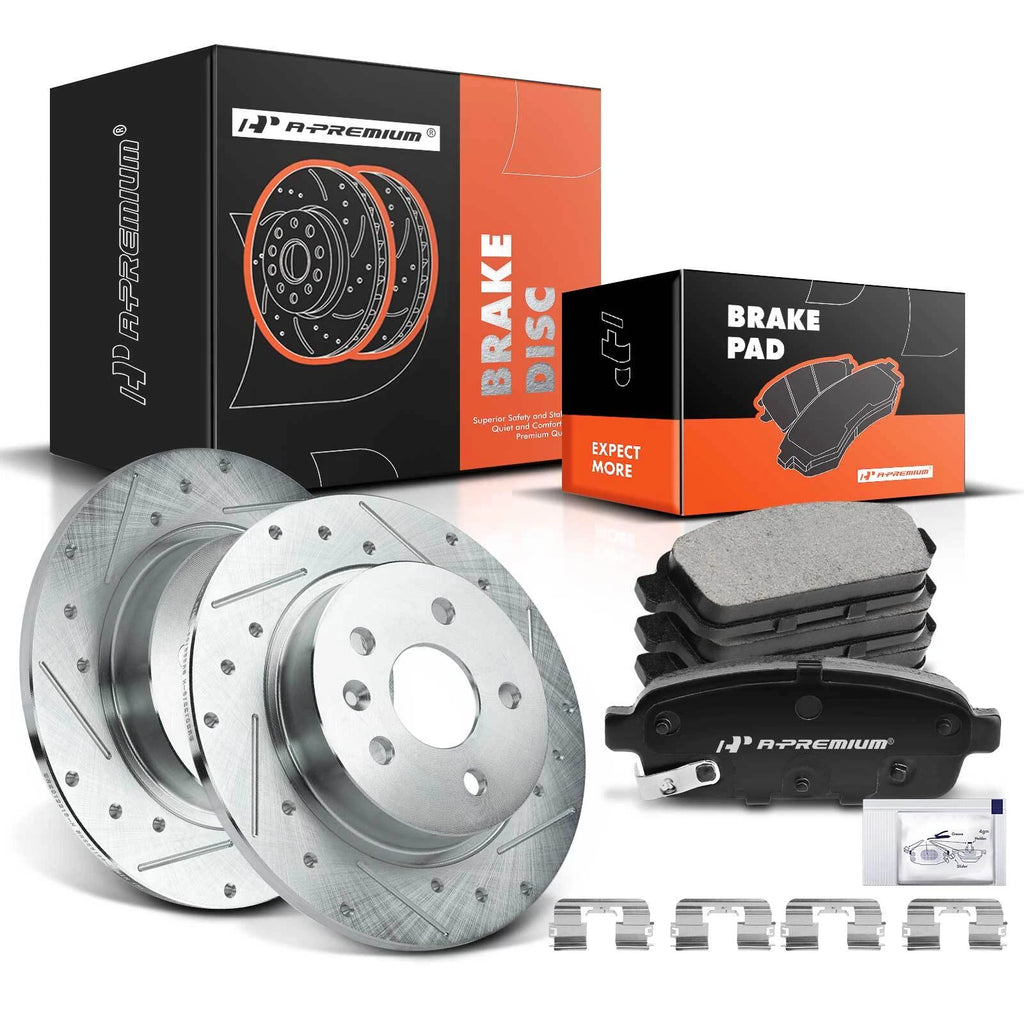 Rear Drilled Brake Rotor & Pad Set for Chevrolet Cruze Sonic (2011–2019)
