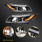 Headlight Assembly for Kia Optima (2014–2015) Black Housing Left+Right Pair