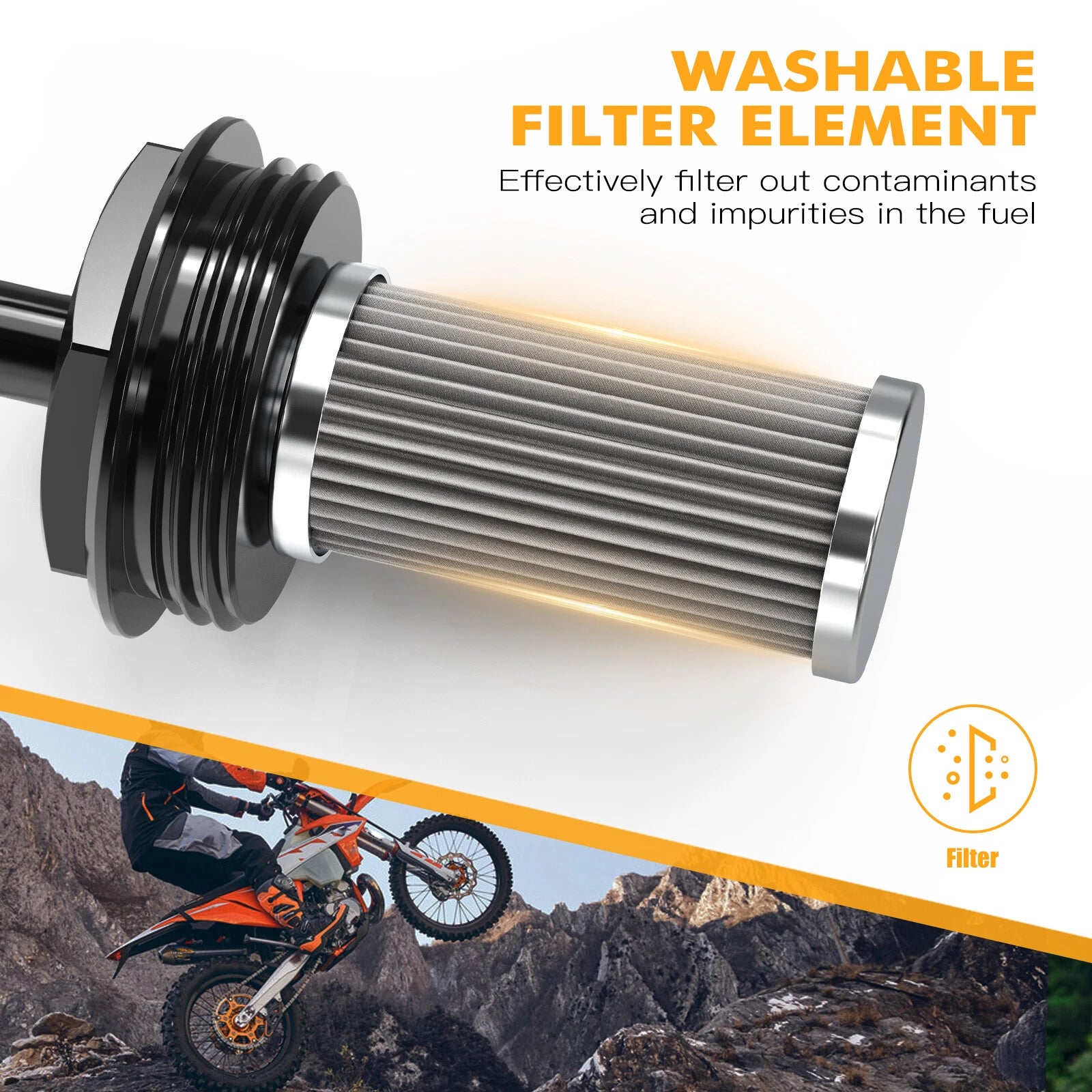 KL97 In Tank Fuel Filter for KTM 250 300 XCW (2019–2023) 250 350 450 SXF XCF (2013–2022)
