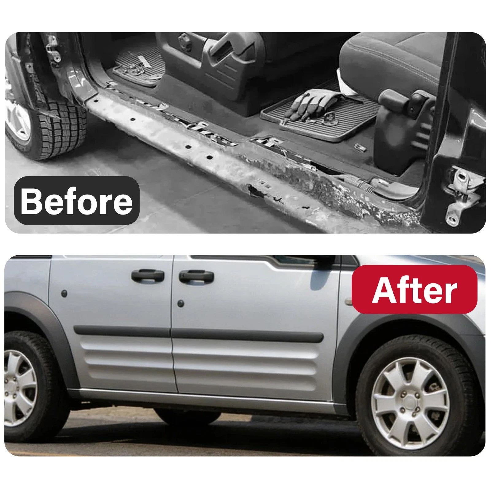 Set of 2 Outer Rocker Panels for Ford Transit Connect (2010-2013)