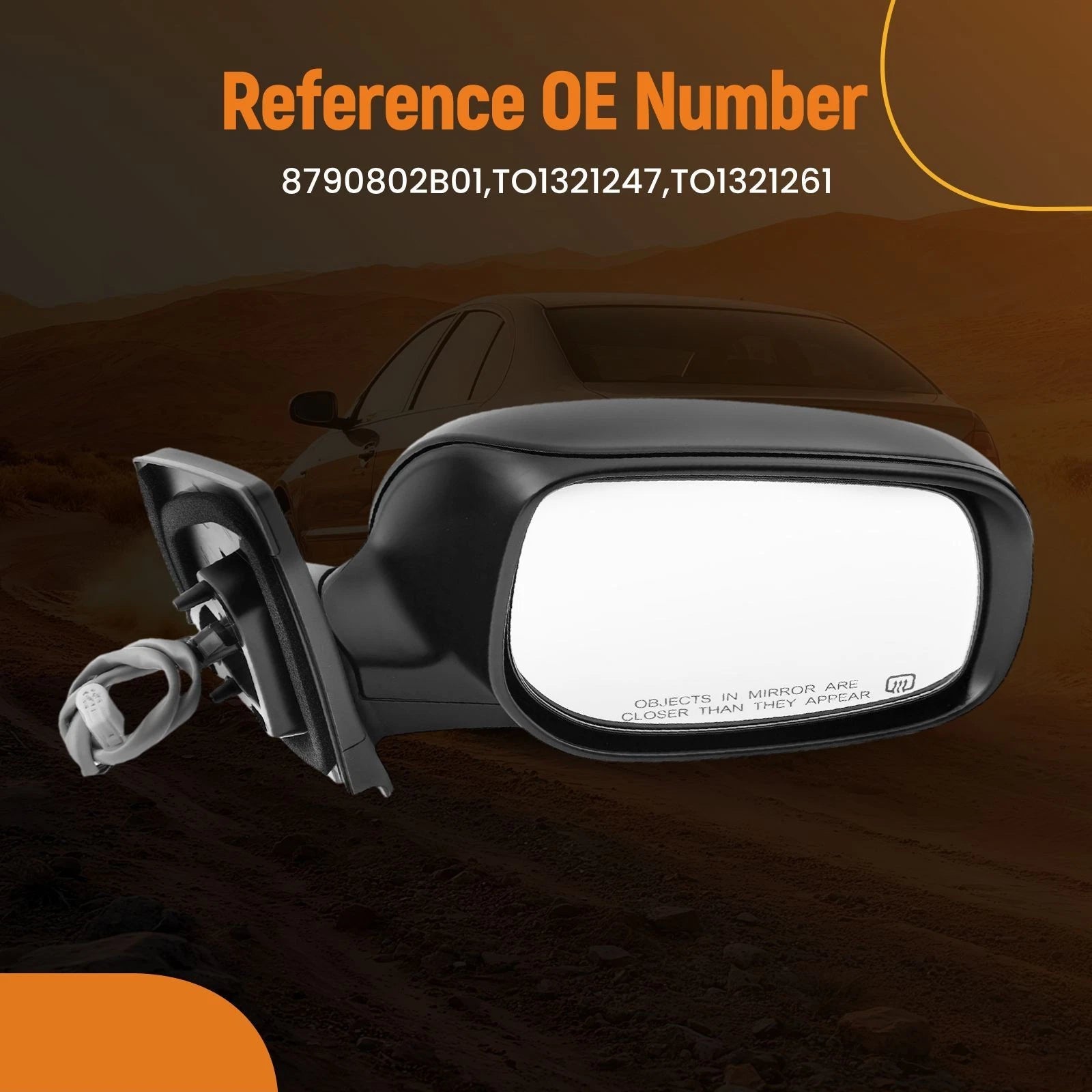 Heated Right Mirror for Toyota Corolla (2009–2013) Power Adjust 8790802B01