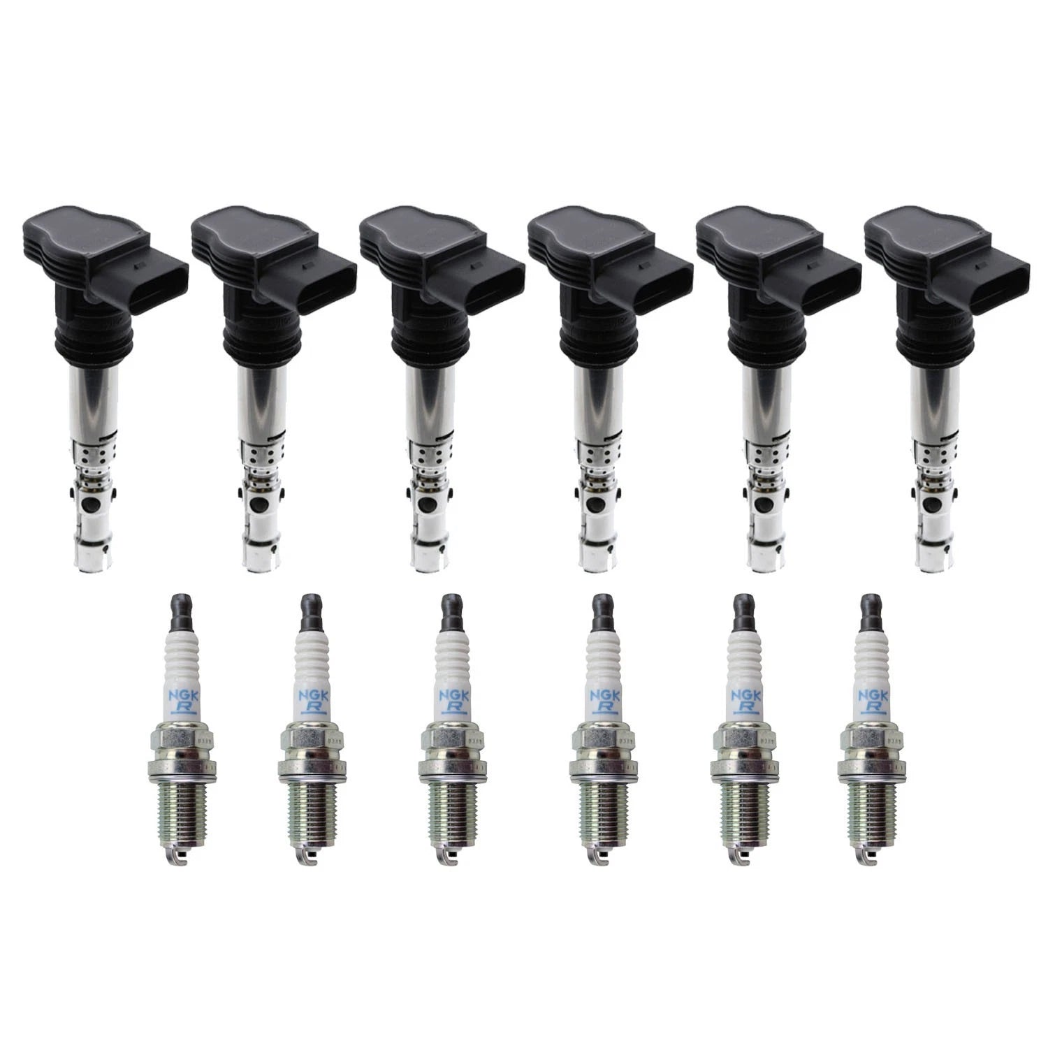 Set of 6 Ignition Coils & NGK Spark Plugs for Audi A6 Allroad Quattro