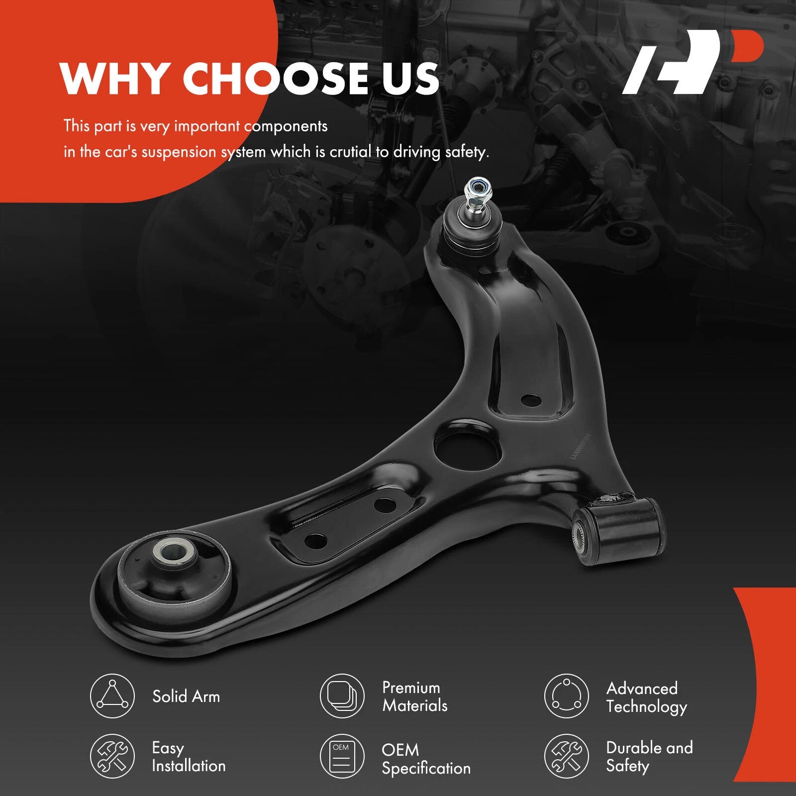 Front Left Lower Control Arm with Ball Joint for Hyundai Accent