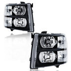 Set of 2 Black Housing Headlights for Chevy Silverado 1500 2500 HD