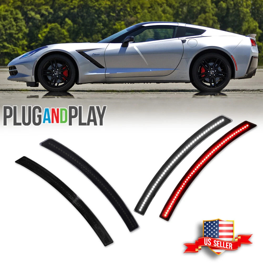 Set of 4 Smoked LED Side Marker Lights for Chevy Corvette C7 (2014–2019)