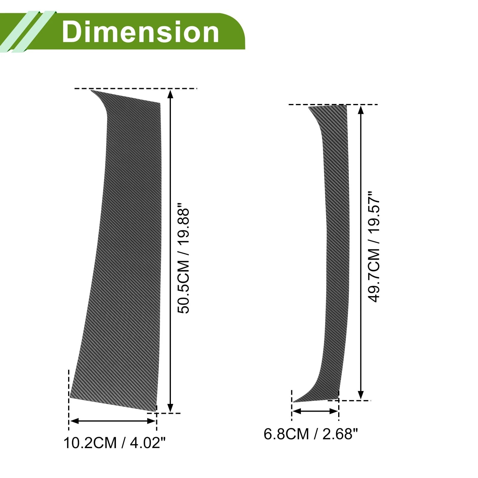 Set of 4 Pillar Window Trim for Dodge Ram (1994–2001) Carbon Fiber Black