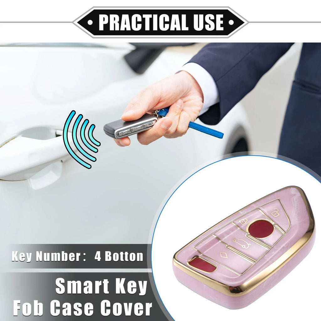 Set of 4 TPU Smart Key Fob Covers for BMW 3 4 5 6 7 Series (766549603682)