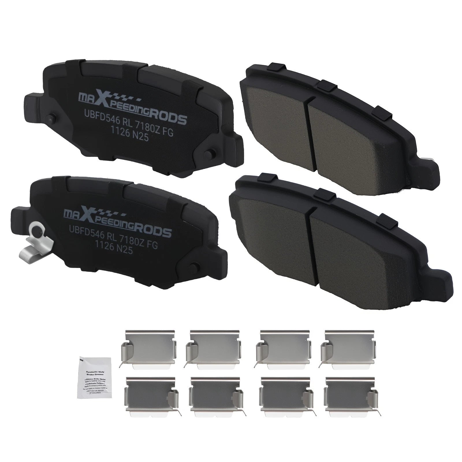 Set of 4 Rear Ceramic Brake Pads for Dodge Nitro Jeep Liberty Wrangler (2007–2012) D1274