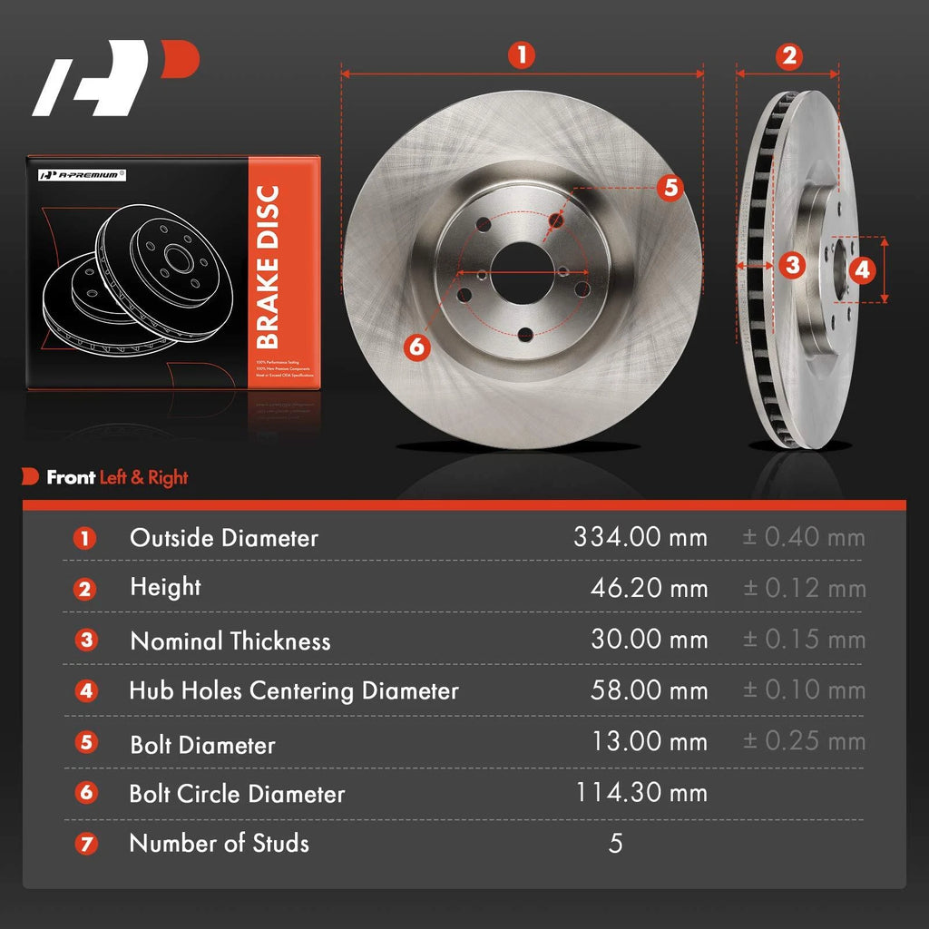 Front Disc Brake Rotors for Subaru Ascent (2019-2022)