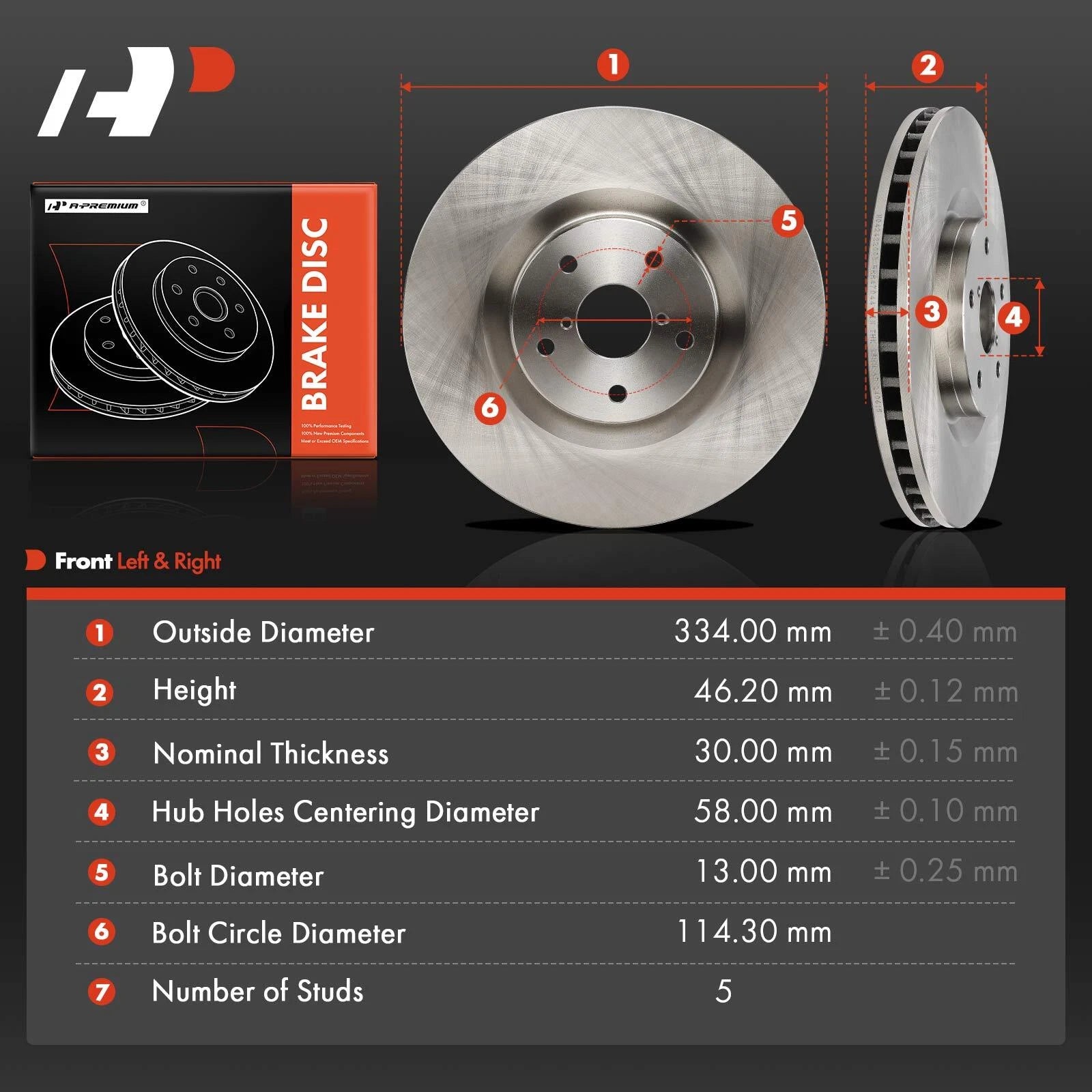 Front Disc Brake Rotors for Subaru Ascent (2019-2022)