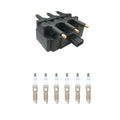 Set of 6 Hitachi Ignition Coils & Bosch Platinum Spark Plugs for Voyager Wrangler (V6)