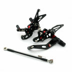 Aluminum Rearsets Footpegs Pedals for Suzuki GSX-R 600 750 (2011–2019) Black T9