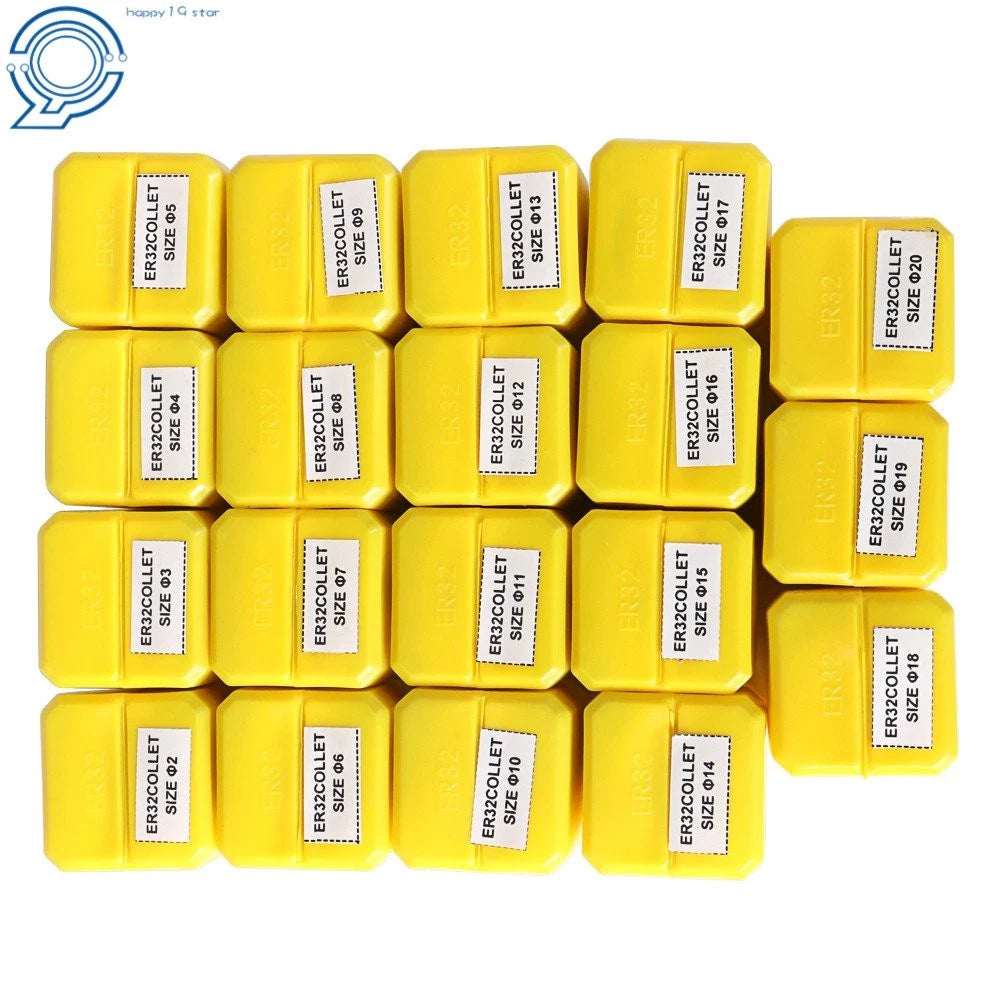 19pcs ER32 Spring Collets Set for CNC Milling Engraving Machine