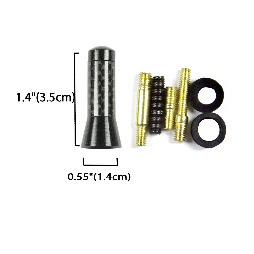 Universal 1.4" Mini Carbon Fiber AM/FM Radio Antenna Stubby (2010-2020)