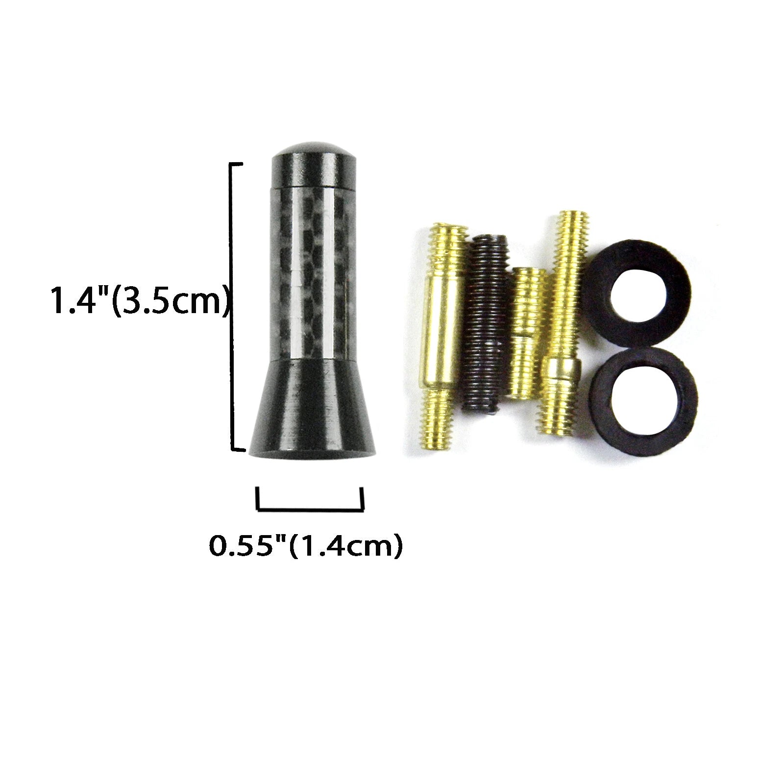 Universal 1.4" Mini Carbon Fiber AM/FM Radio Antenna Stubby (2010-2020)