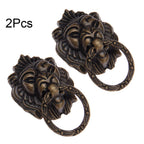 2X Vintage Lion Head Knob Pull Handle for Furniture Drawer Cabinet