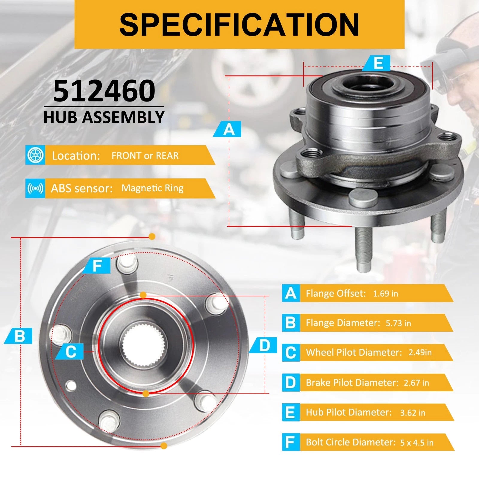 Front or Rear Wheel Bearing Hubs for Ford Explorer Police Interceptor (2013–2023)