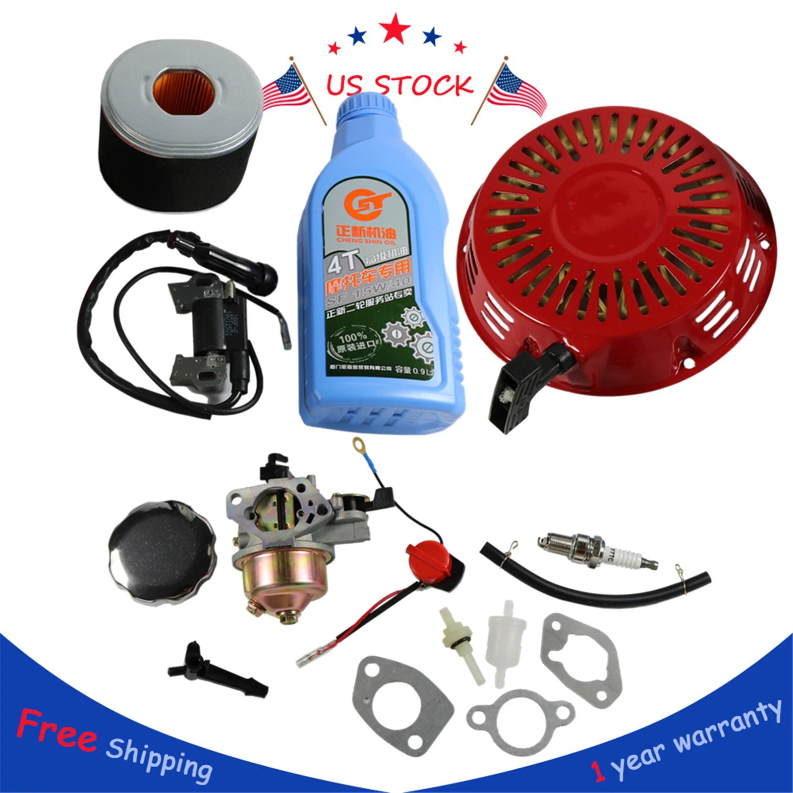 Ignition Coil and Spark Plug Kit for Honda GX240 GX270 