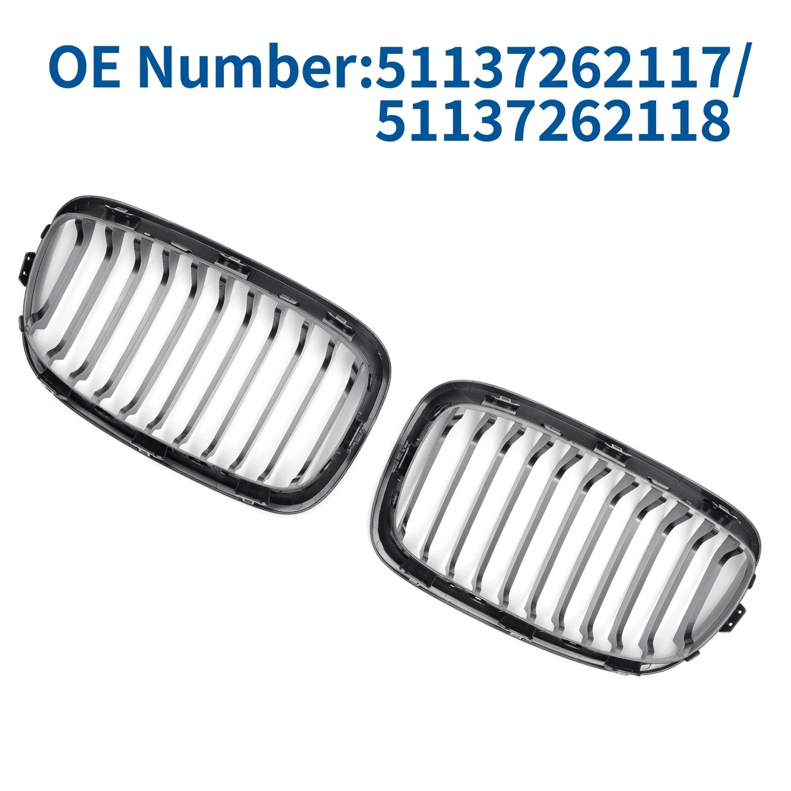 Pair Front Upper Bumper Grille Grill for BMW 1 Series F20 (2011–2014)