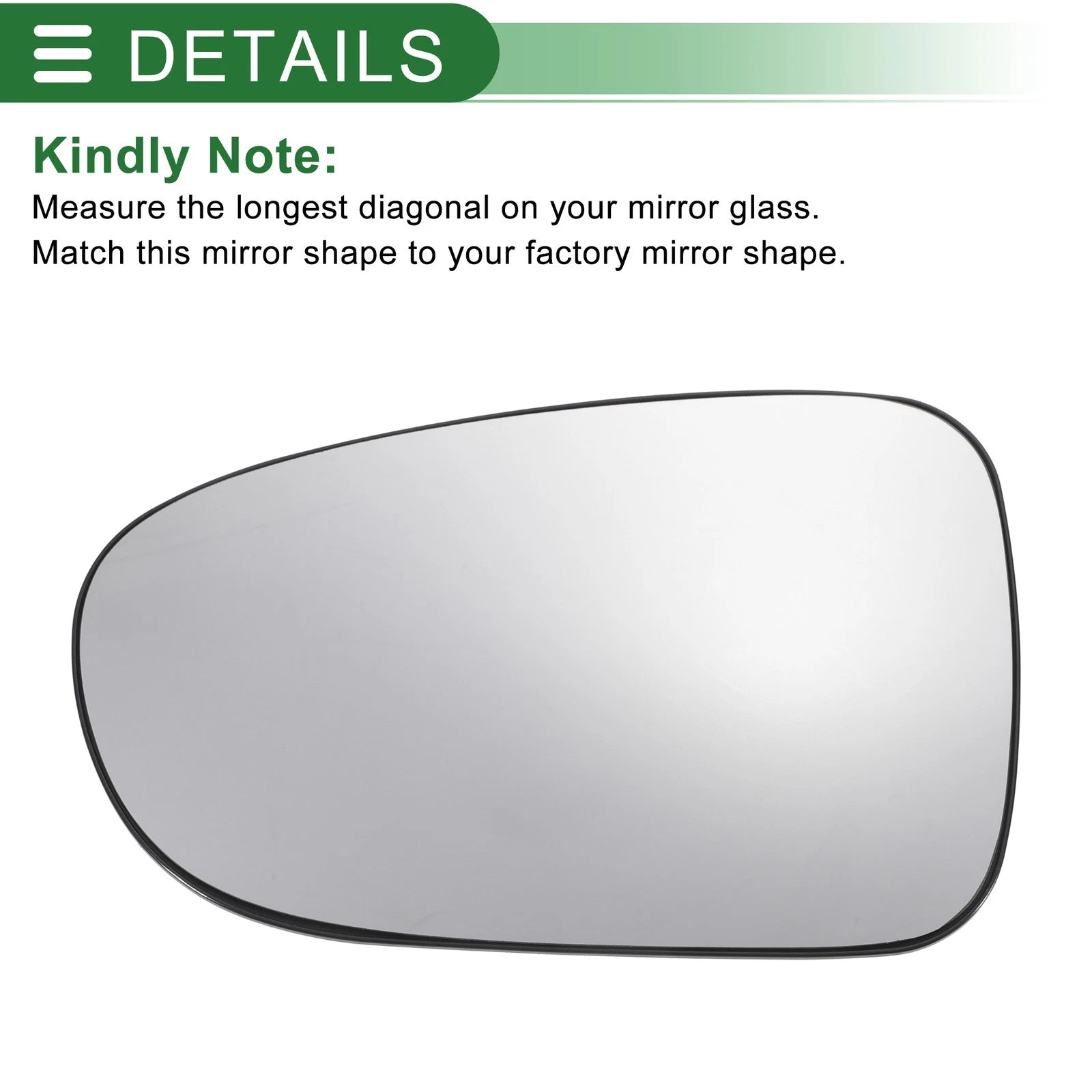 Left Side Heated Convex Mirror Glass for Ford Galaxy (1995–2006)