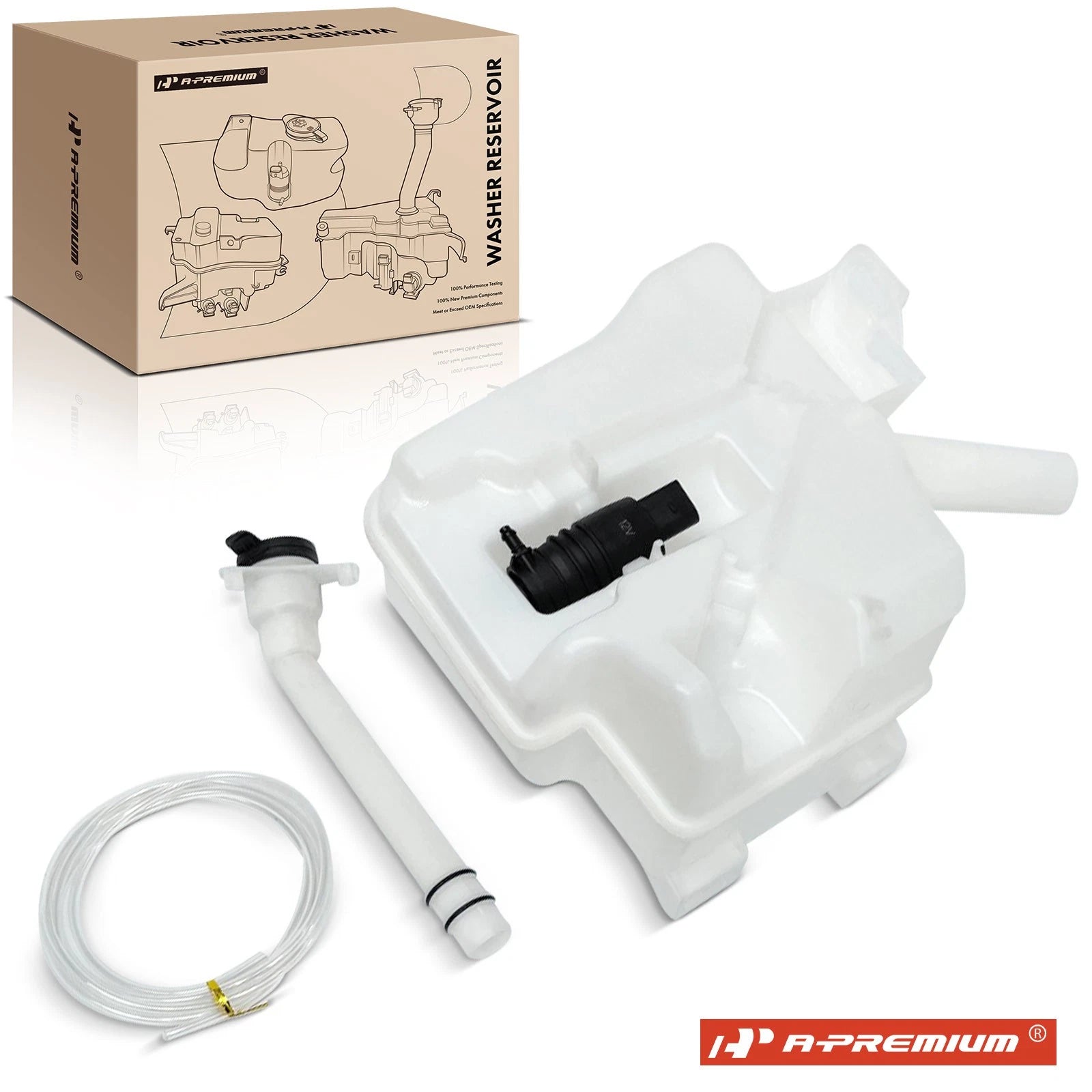 Windshield Washer Reservoir with Cap & Pump for Chevy Cruze (2016–2019)