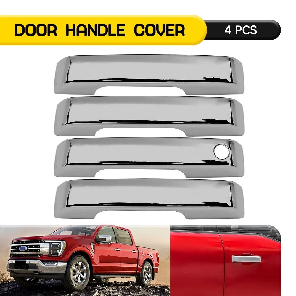 Set of 4 Door Handle Covers for Ford F-150 (2021–2024) Chrome