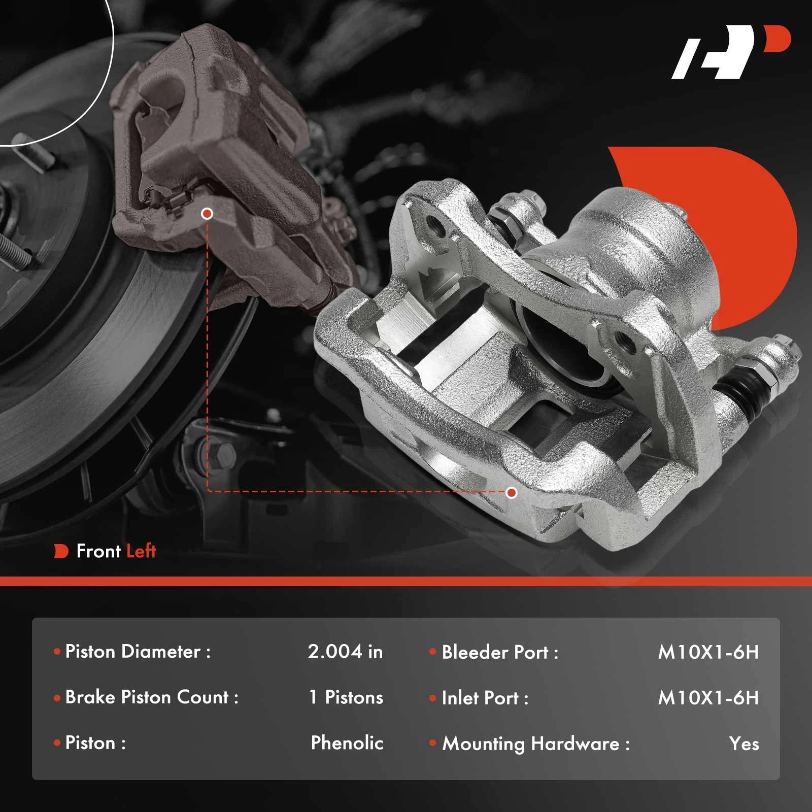 Front Left Brake Caliper with Bracket for Nissan Kicks (2018-2023)