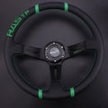 14" Deep Dish Drifting Sport Steering Wheel for Universal Fit (Racing Green)