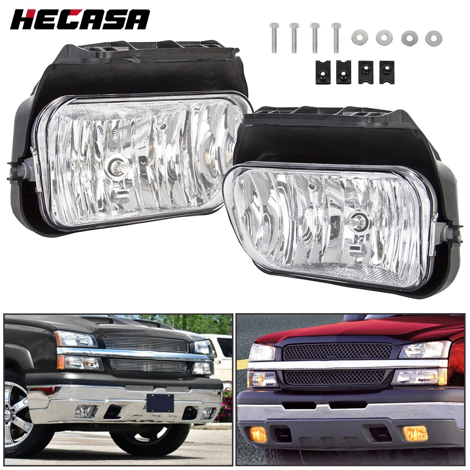 Bumper Fog Lights Lamps for Chevy Silverado Avalanche (2003–2007)