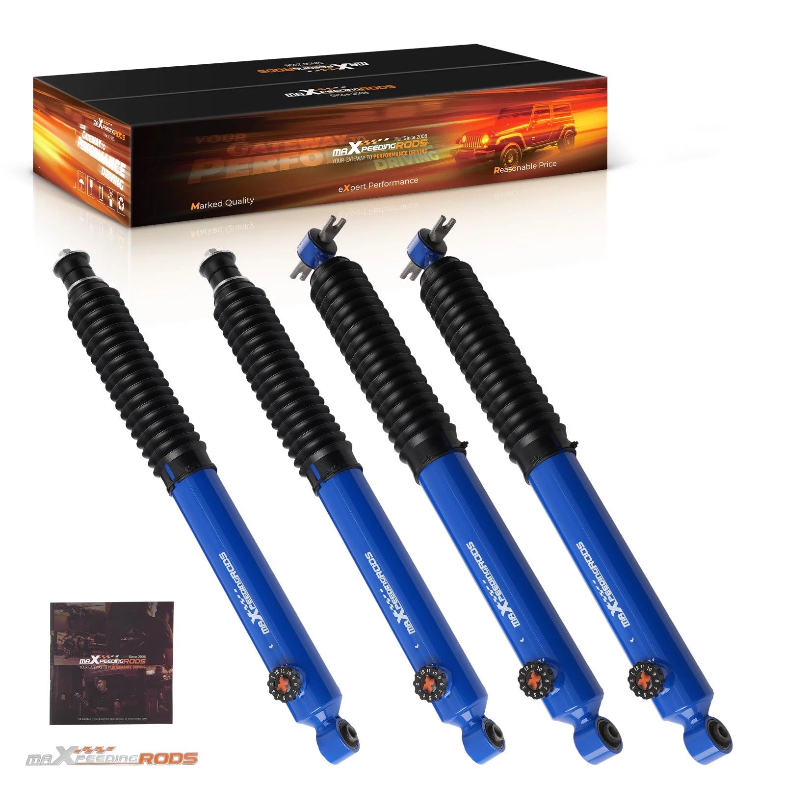2.5" Front Rear Lift Shock Kit for Jeep Wrangler JK (2007–2018)
