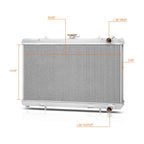 2X Aluminum Core Radiator for Nissan 240SX S13 (1989–1994) KA24/KA24DE