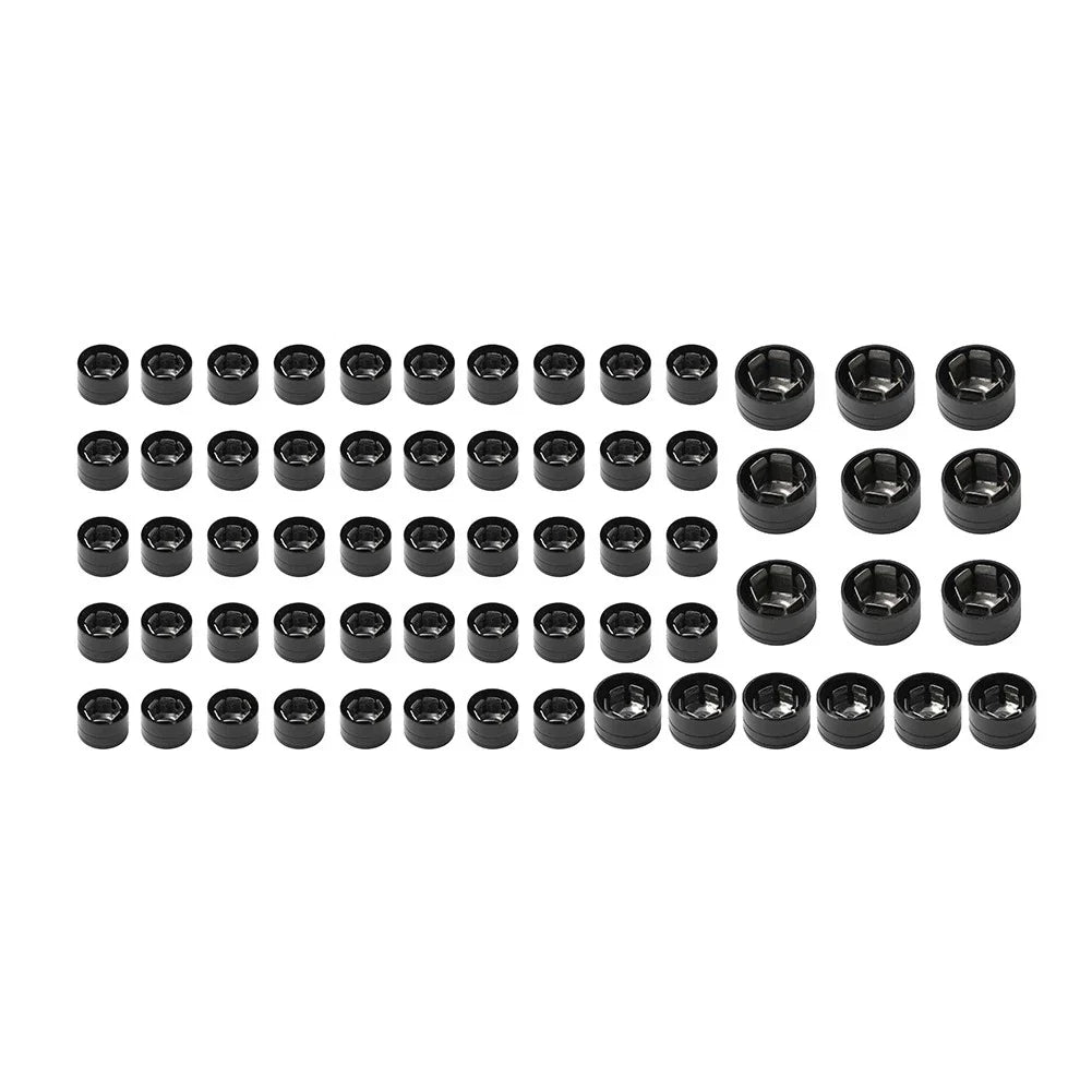 63X Black Engine Topper Screw Bolt Cap Kit for Harley Twin Cam Softail (2000-2006)