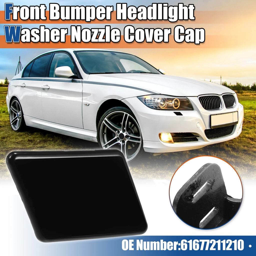 Right Side Front Bumper Washer Nozzle Cover for BMW 3 Series E90 (2007–2013) Gloss Black