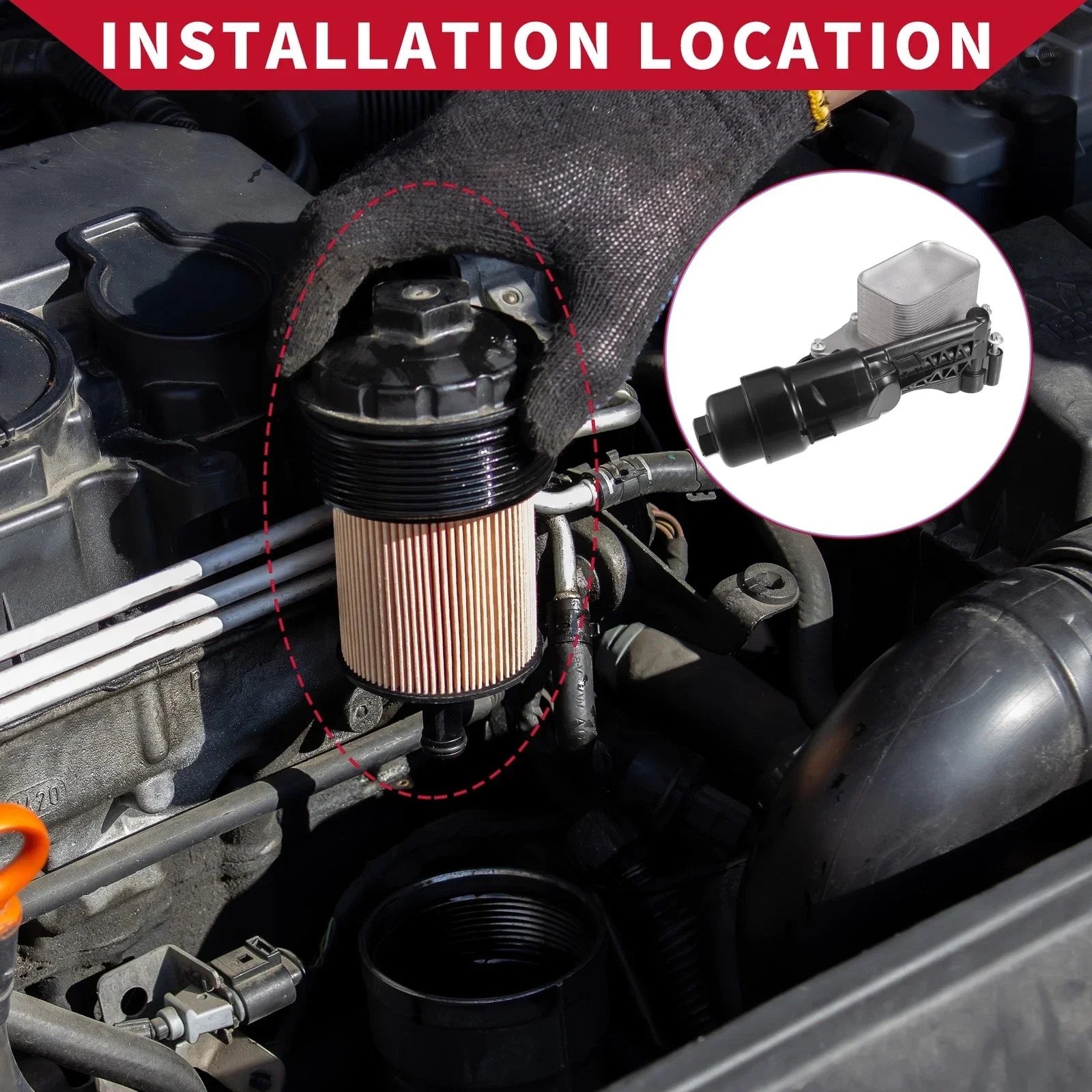 Engine Oil Cooler Filter Housing with Bolt for BMW I8 X1