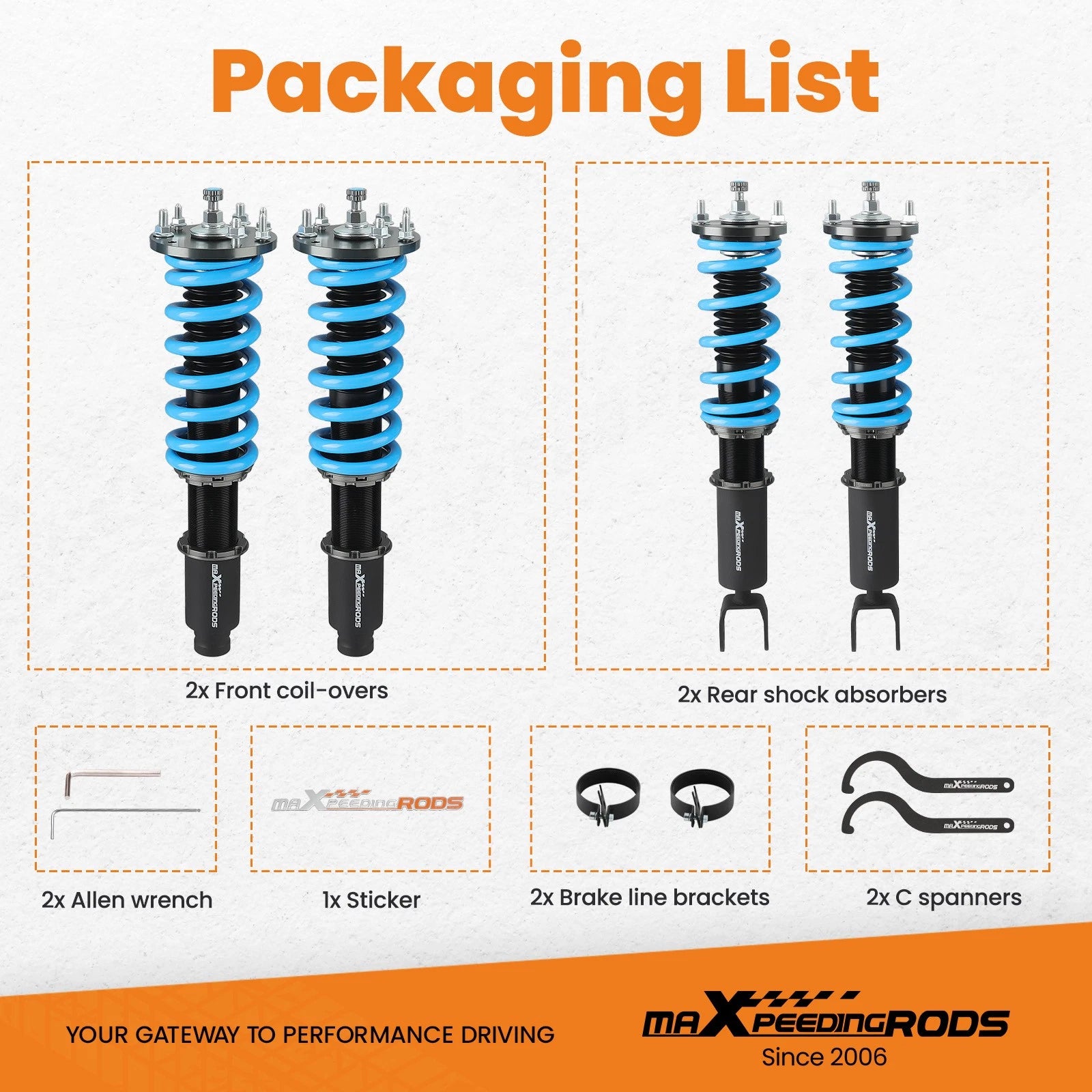 Coilover Lowering Kit for Acura TSX (2009-2014) & Honda Accord (2008-2012)